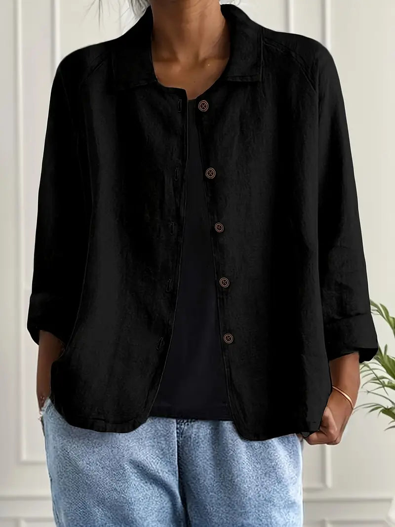 Women's Classic Top with Lightweight Fabric and Versatile Design