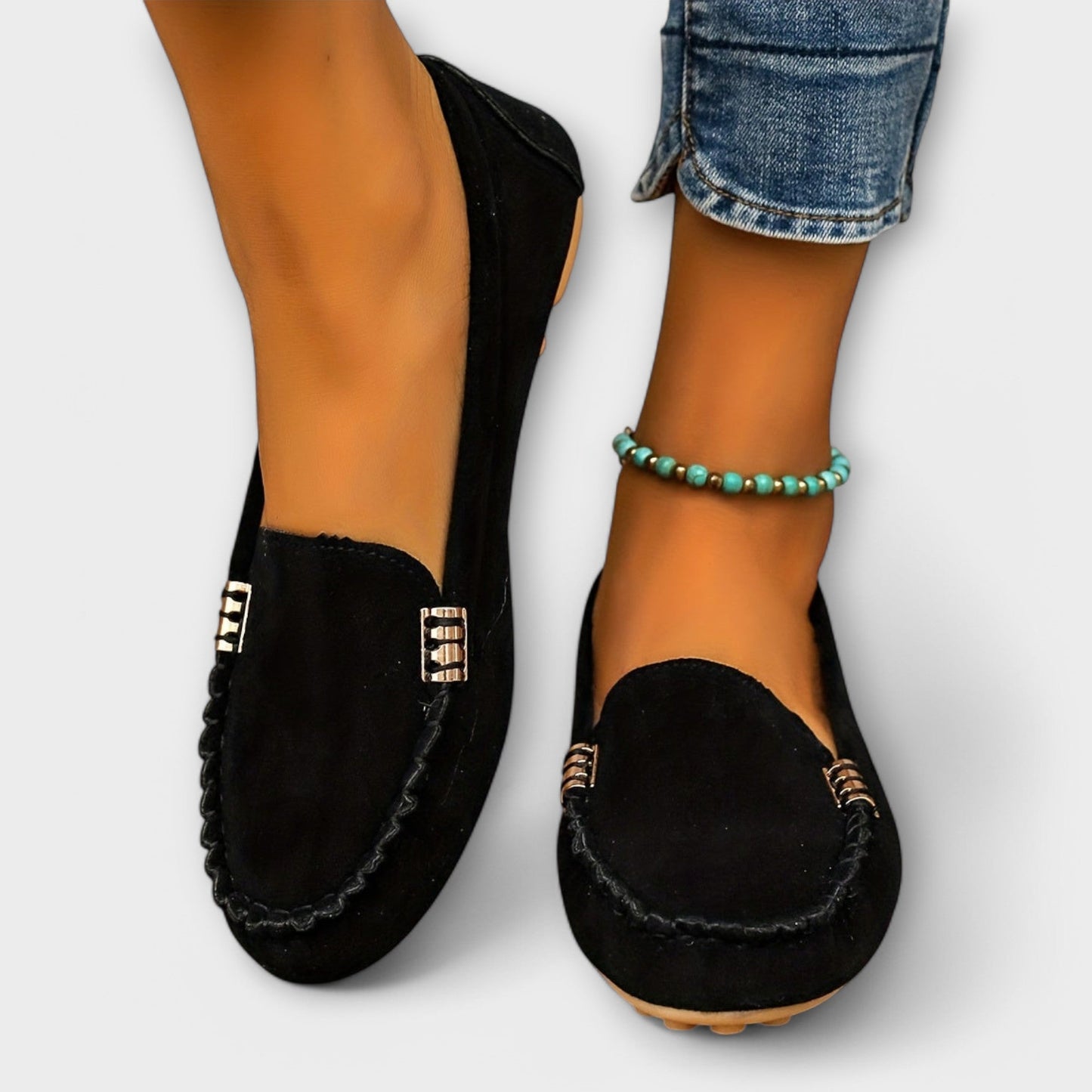 Women's Slip-On Moccasins with Soft Upper and Flexible Sole