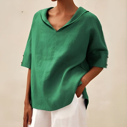 Women's Lightweight Blouse with Short Sleeves and Breathable Fabric