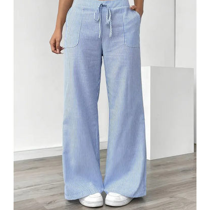 Tessa | Striped Trousers with Pockets and Relaxed Fit
