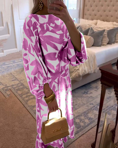 Jasmine | Two-Piece Printed Set with Lantern Sleeves