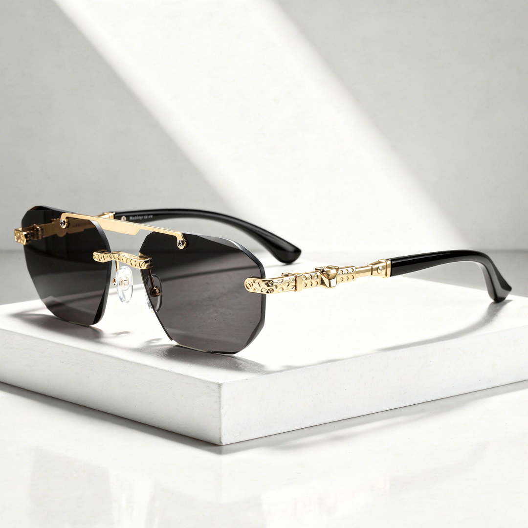 Rimless Polygon Sunglasses Half Frame