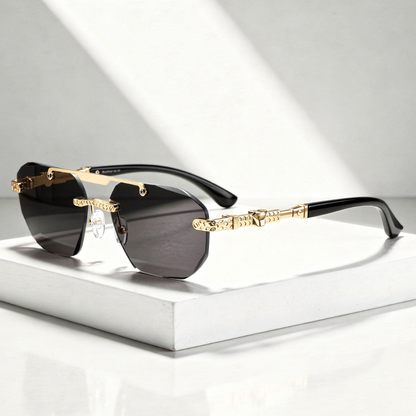 Rimless Polygon Sunglasses Half Frame
