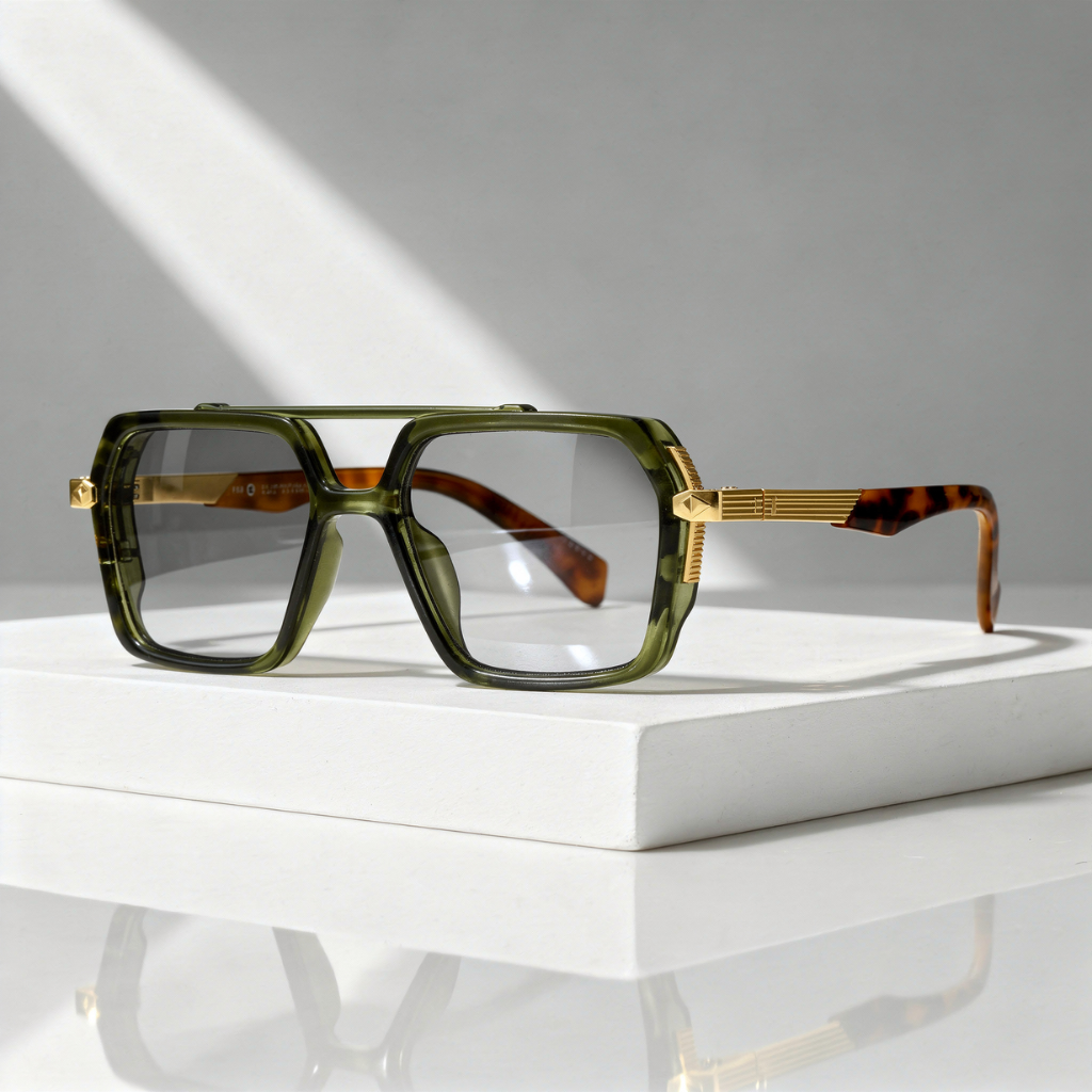 Square Aviator Sunglasses Double Bridge