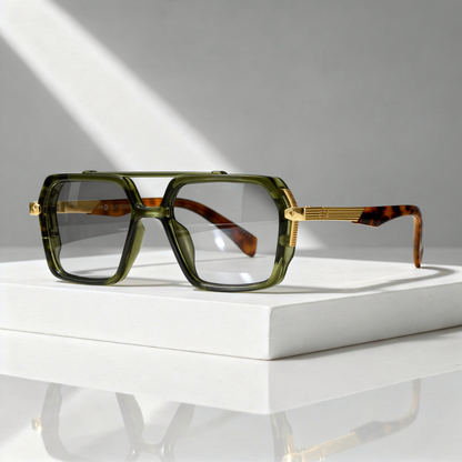 Square Aviator Sunglasses Double Bridge