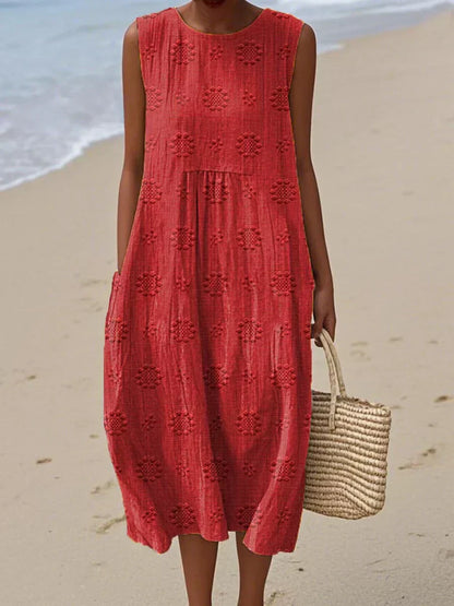 Women's Sleeveless Dress with Flowy Design and Versatile Style