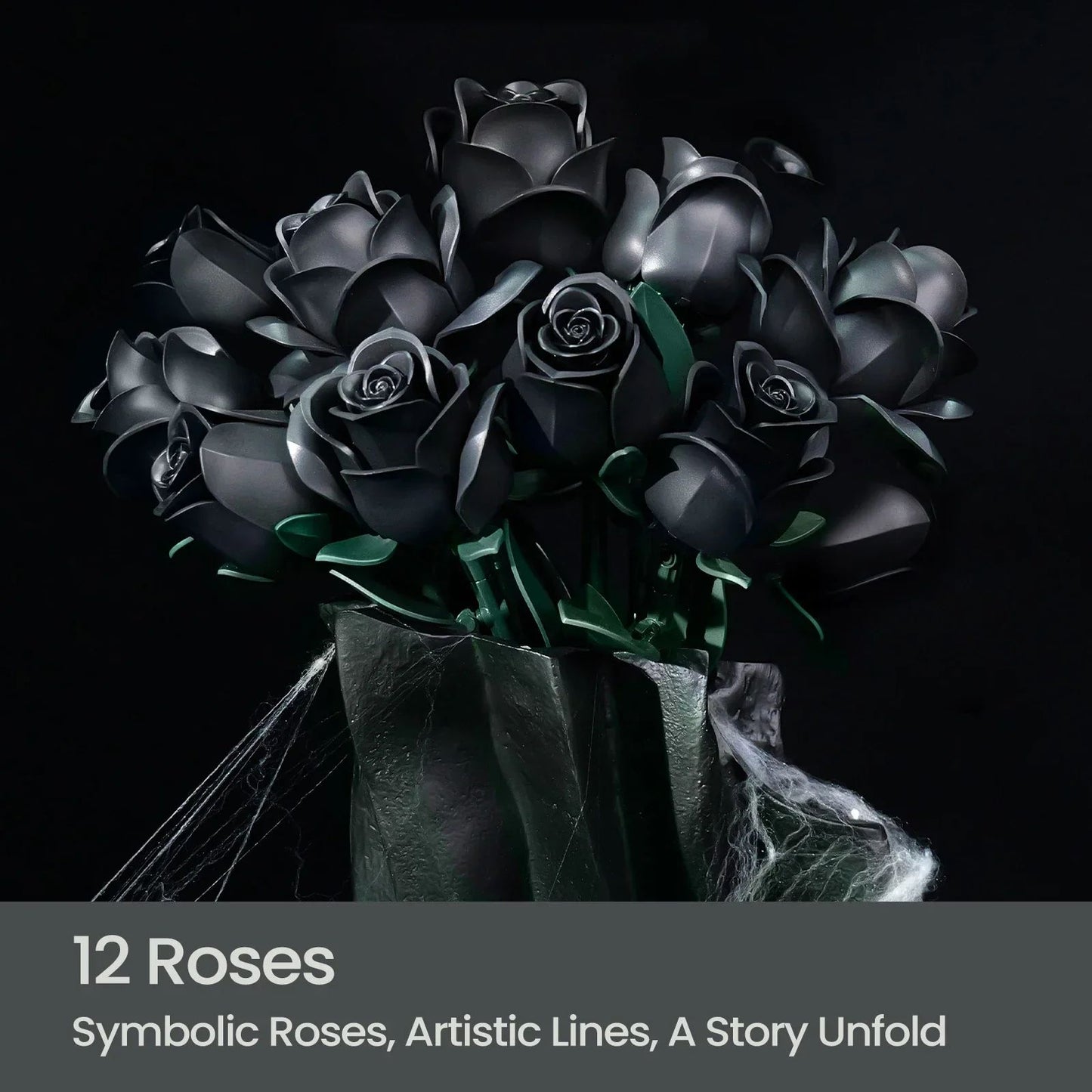 Black Rose Building Block Bouquet Set