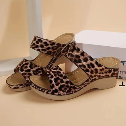 Women's Wedge Sandals with Adjustable Straps and Cushioned Insole