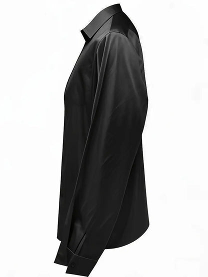 Women's V-Neck Blouse with Satin Finish and Elegant Design