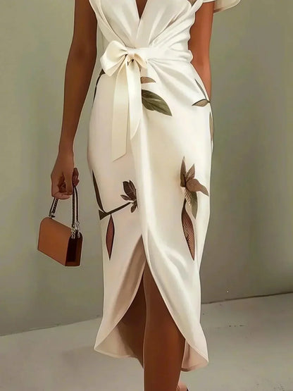 Women's Wrap Dress with Adjustable Tie and Versatile Design