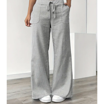 Tessa | Striped Trousers with Pockets and Relaxed Fit