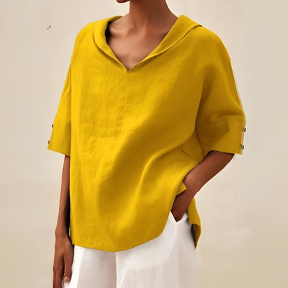 Women's Lightweight Blouse with Short Sleeves and Breathable Fabric
