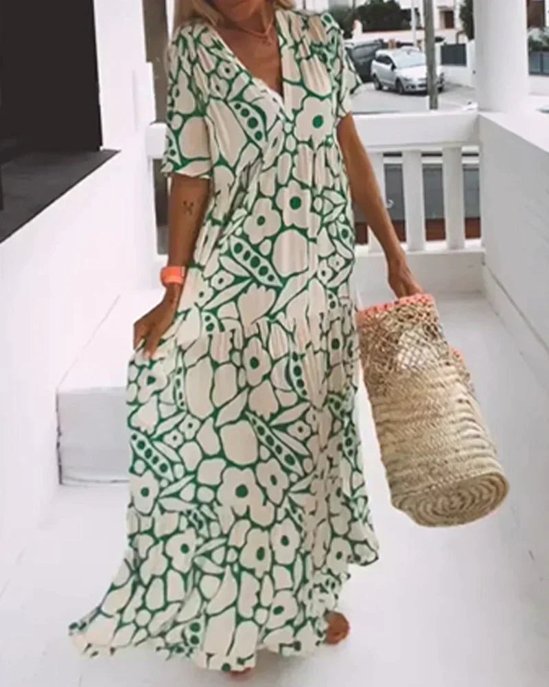 Women's Summer Dress with Flowing Design and Lightweight Fabric