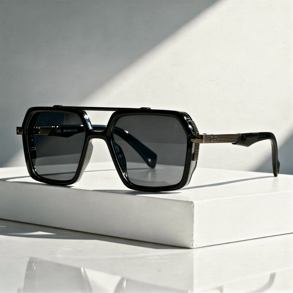 Square Aviator Sunglasses Double Bridge