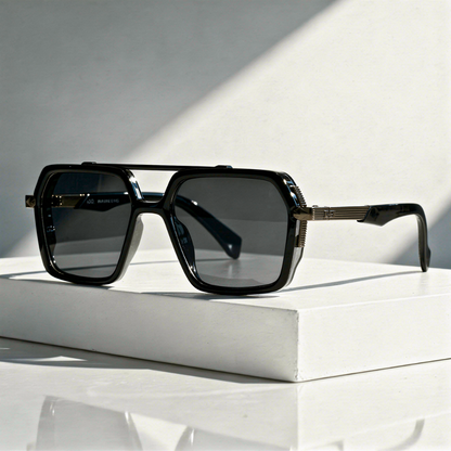 Square Aviator Sunglasses Double Bridge