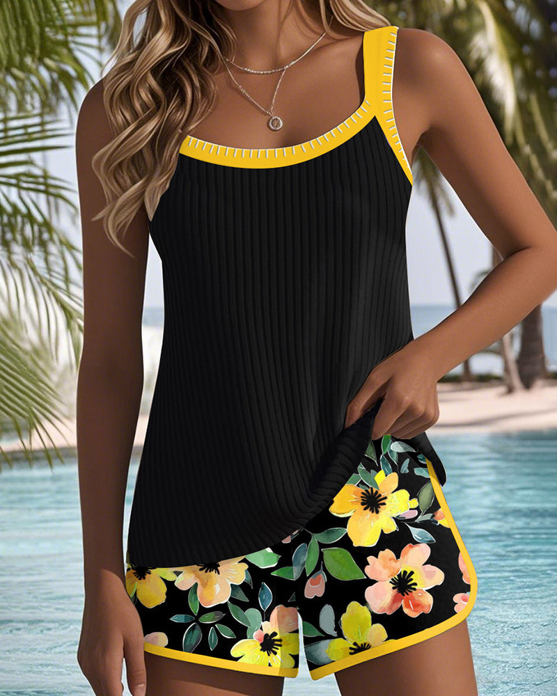 Women's Tankini with Tummy Control and Adjustable Straps