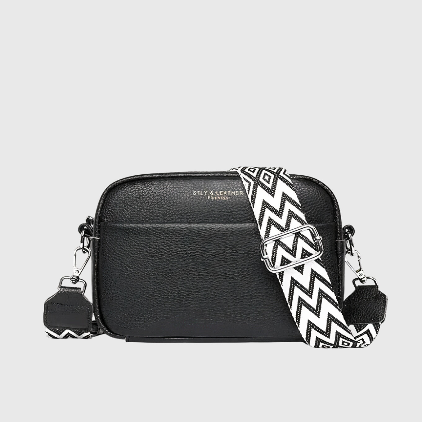 Women's Shoulder Bag with Adjustable Strap and Zipper Closure
