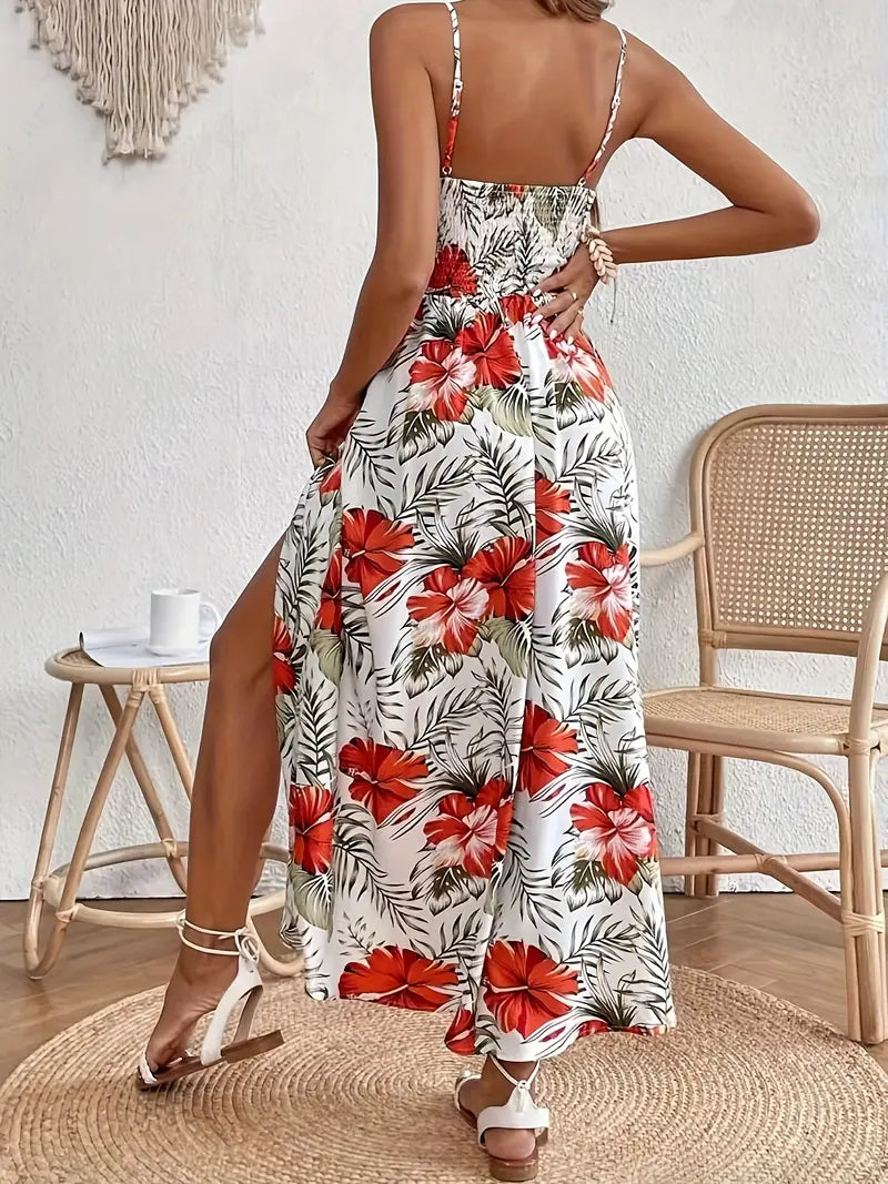 Effortlessly Luxuriously Floral Pattern Georgette Crepe Fabric Delicate Midi Dress
