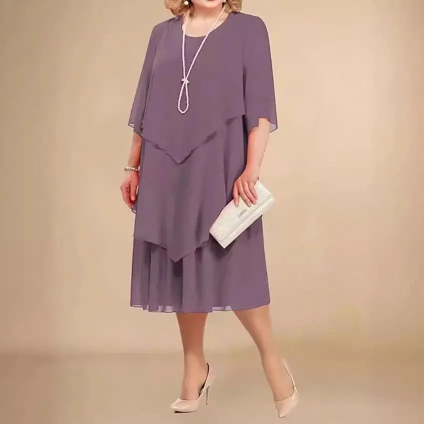 Women's Chiffon Dress with Flowing Design and Lightweight Fabric