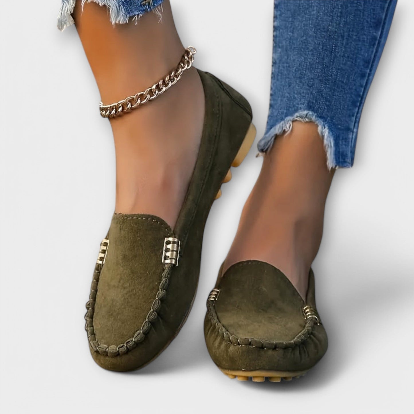 Women's Slip-On Moccasins with Soft Upper and Flexible Sole