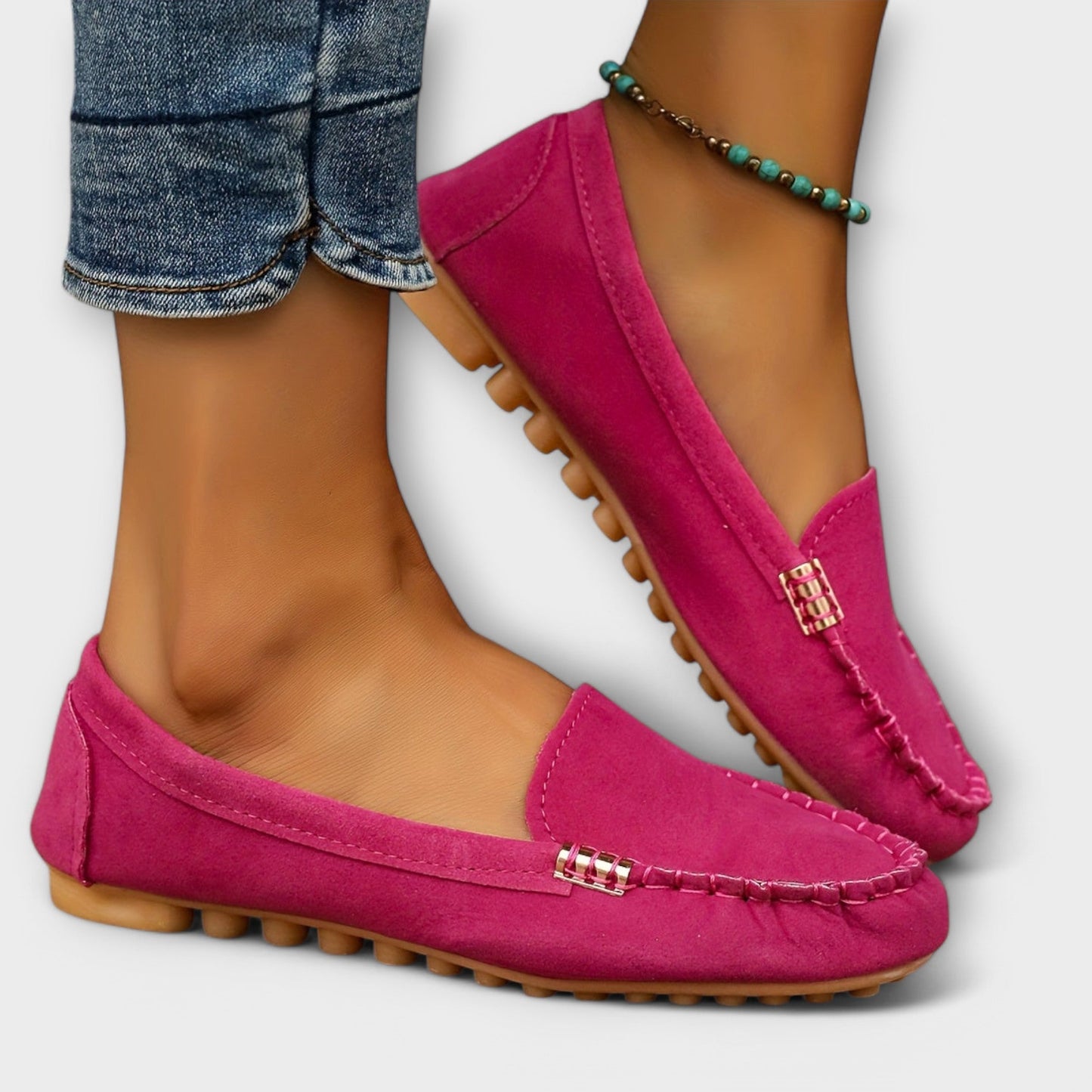Women's Slip-On Moccasins with Soft Upper and Flexible Sole