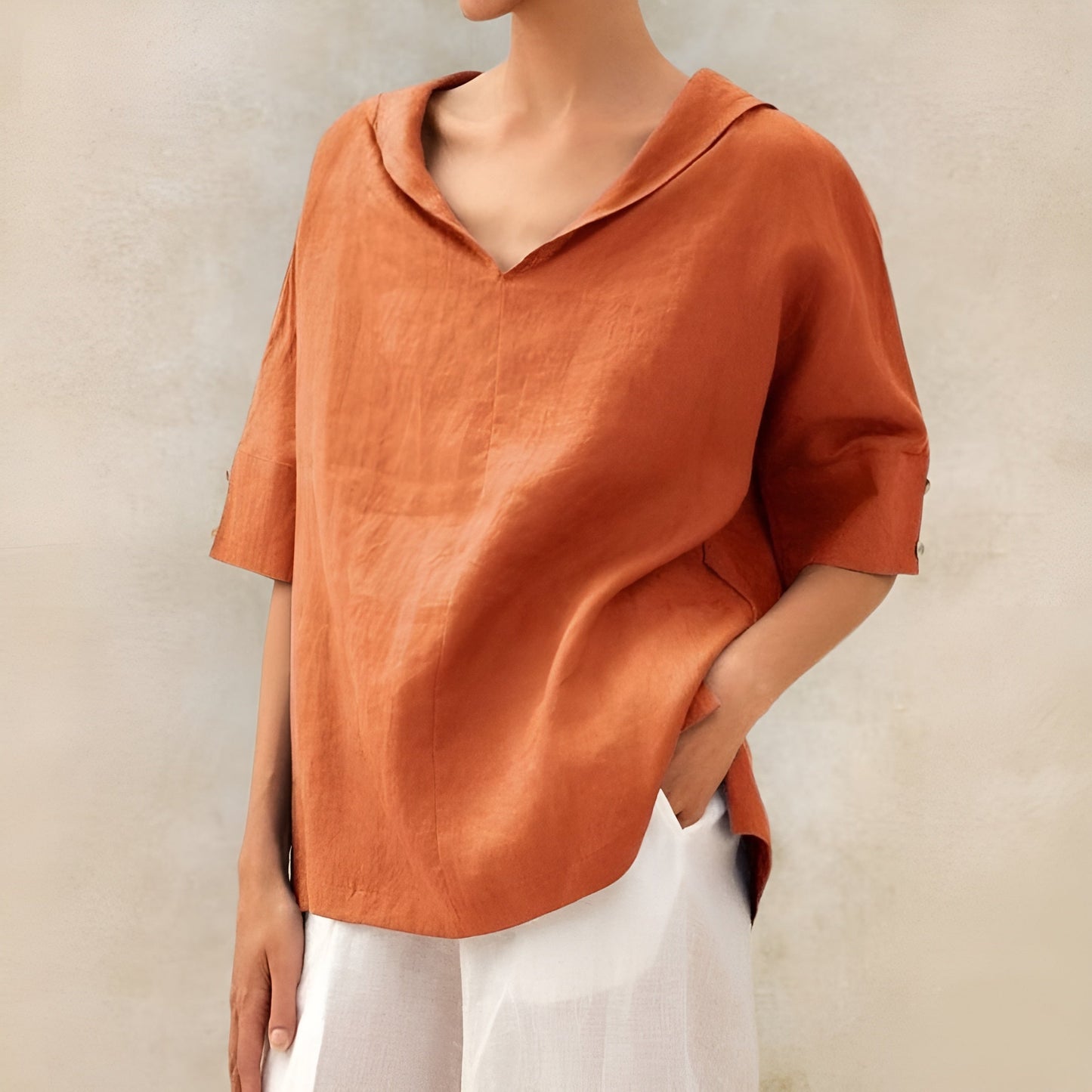 Women's Lightweight Blouse with Short Sleeves and Breathable Fabric