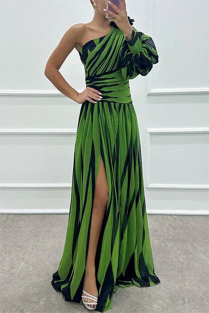 Women's Asymmetric Maxi Dress with One Shoulder Design and Elegant Style