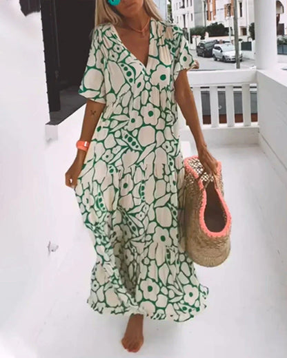 Women's Summer Dress with Flowing Design and Lightweight Fabric
