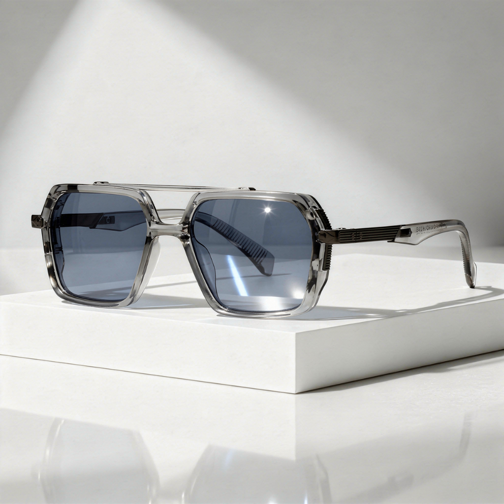 Square Aviator Sunglasses Double Bridge