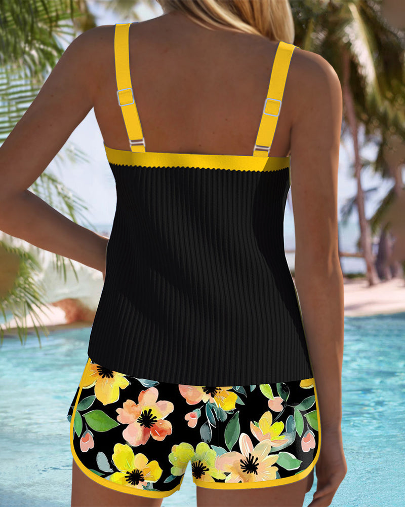 Women's Tankini with Tummy Control and Adjustable Straps