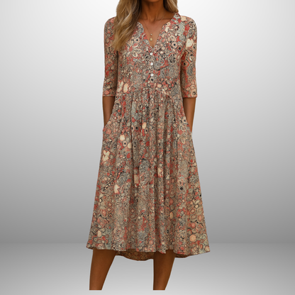OLIVIA | ELEGANT V-NECK DRESS