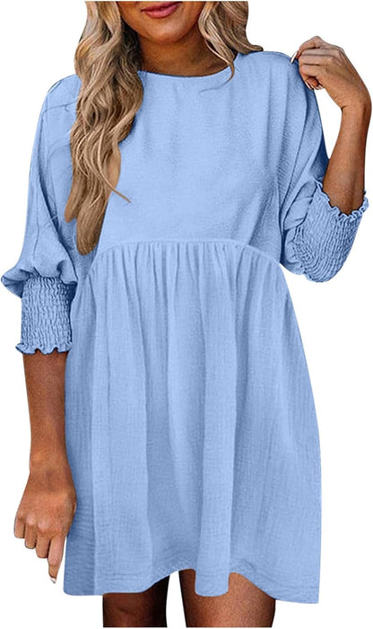 Women's Summer Day Dress with Ruched Design and Adjustable Straps