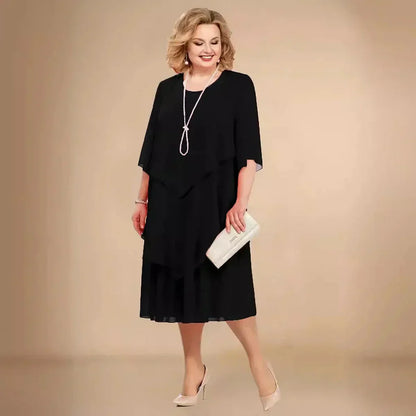 Women's Chiffon Dress with Flowing Design and Lightweight Fabric
