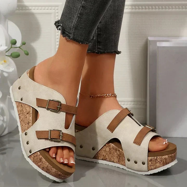 Women's Platform Wedge Sandals with Adjustable Straps and Cushioned Footbed