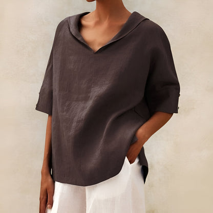 Women's Lightweight Blouse with Short Sleeves and Breathable Fabric