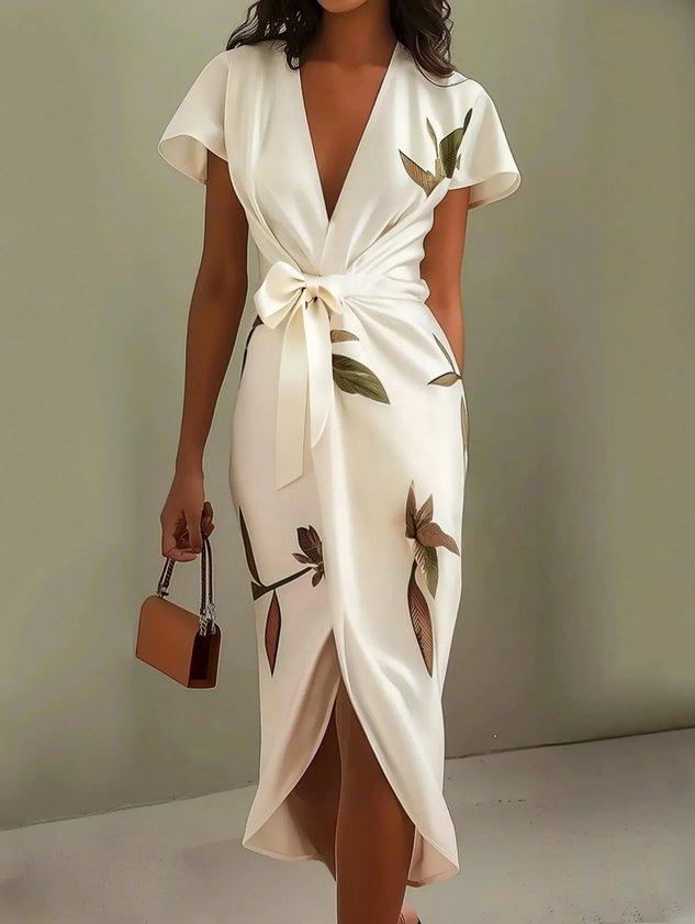 Women's Wrap Dress with Adjustable Tie and Versatile Design