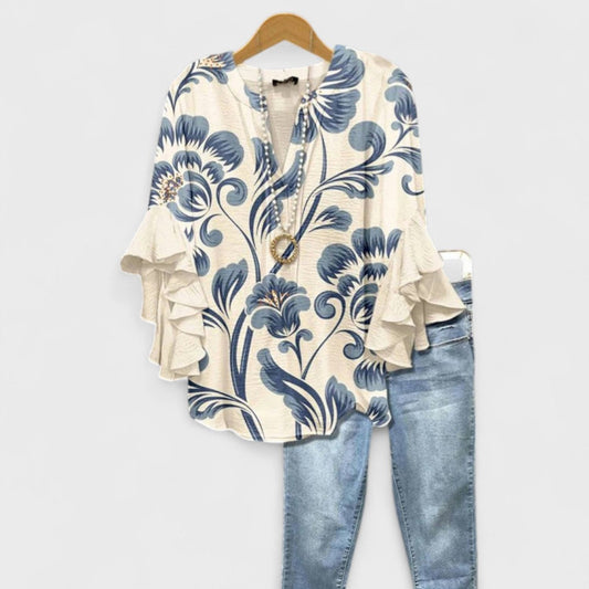 Women's Day Blouse with Lightweight Fabric and Relaxed Fit