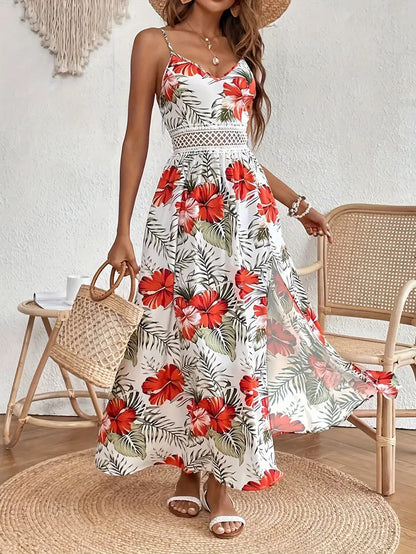 Effortlessly Luxuriously Floral Pattern Georgette Crepe Fabric Delicate Midi Dress