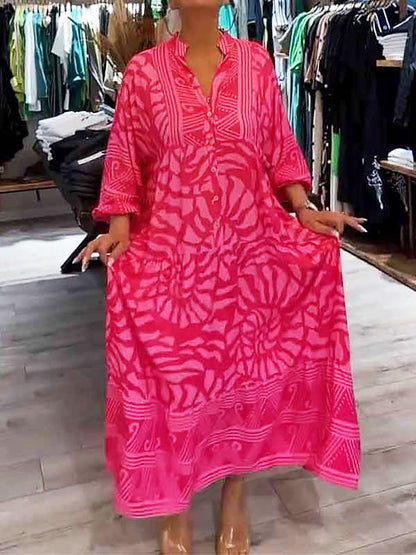 Women's V Neck Flowy Dress with Loose Fit and Tummy Control