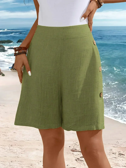 Emerson | Button-Up Shorts with Relaxed Fit and Adjustable Waist