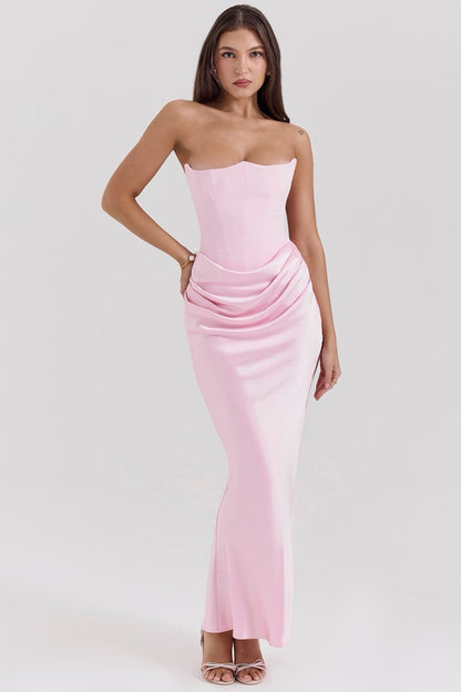 Women's Lace Strapless Dress with Elegant Design and Versatile Style
