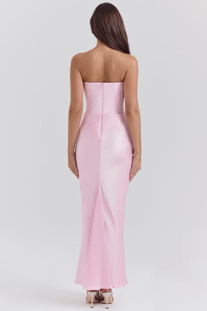Timeless Chic Strapless A-Line Lace Wedding Guest Midi Evening Dress