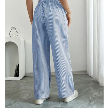 Tessa | Striped Trousers with Pockets and Relaxed Fit