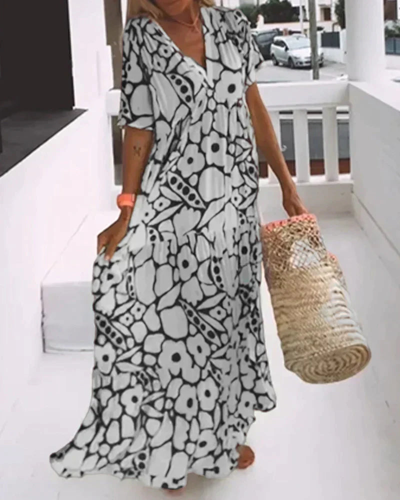 Women's Summer Dress with Flowing Design and Lightweight Fabric