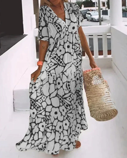 Women's Summer Dress with Flowing Design and Lightweight Fabric