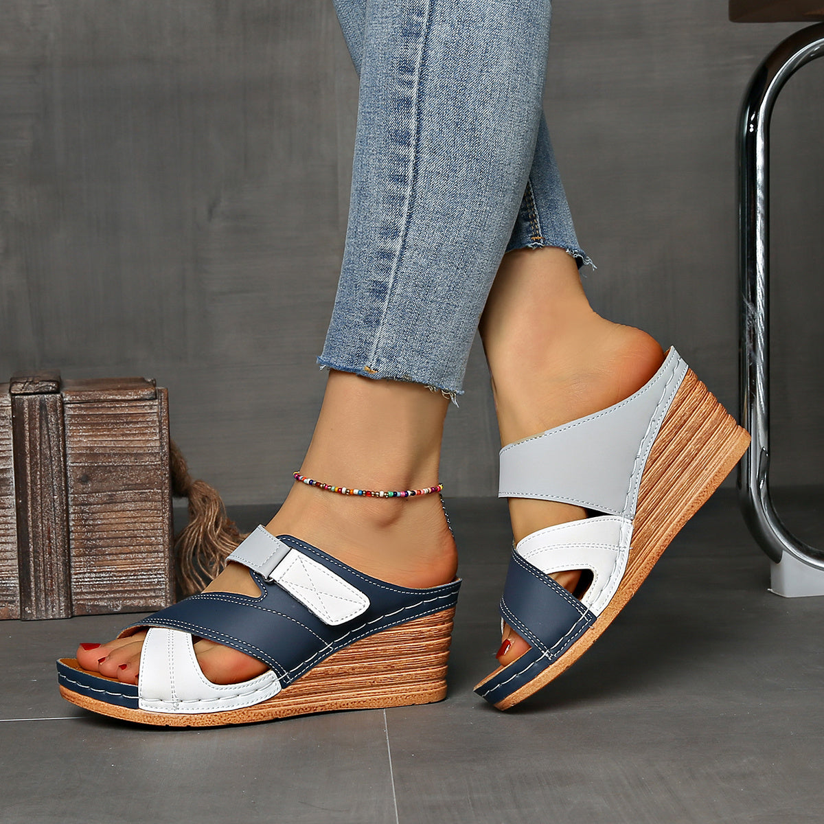 Women's Wedge Slides with Comfortable Fit and Supportive Design