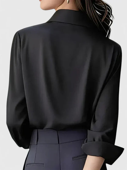 Women's Button Down Shirt with Concealed Placket and Classic Design