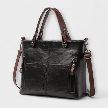 Women's Functional Handbag with Multiple Pockets and Adjustable Strap