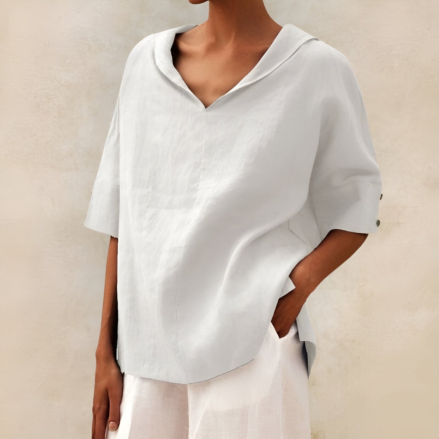 Women's Lightweight Blouse with Short Sleeves and Breathable Fabric