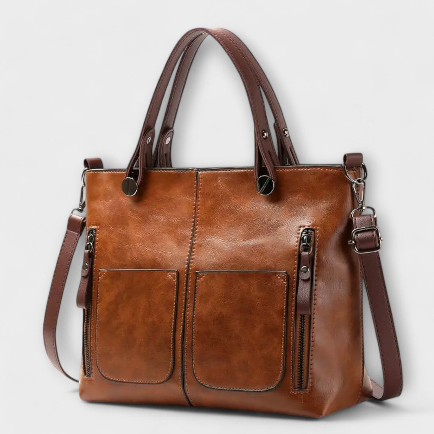 Women's Functional Handbag with Multiple Pockets and Adjustable Strap